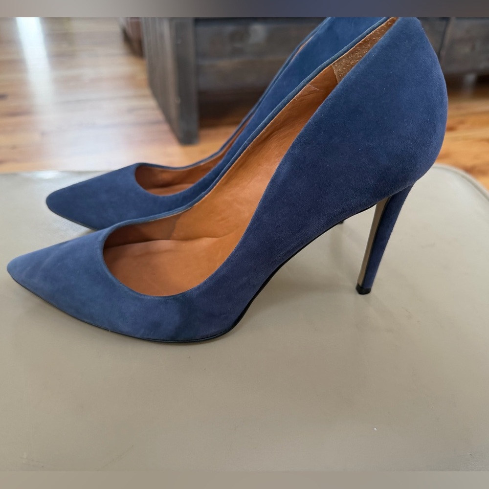 Cathy Jean Navy Suede Pointed-Toe Stiletto Pumps